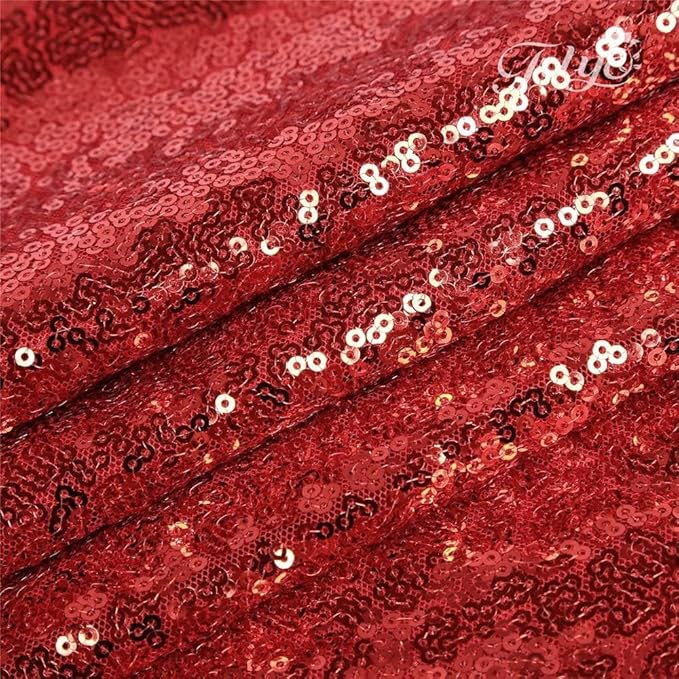 Red Sequin Backdrop Curtain 4FTX8FT 2 Panels Sparkly Backdrop Drapes Glitter Fabric Backdrop for Birthday Wall Decoration