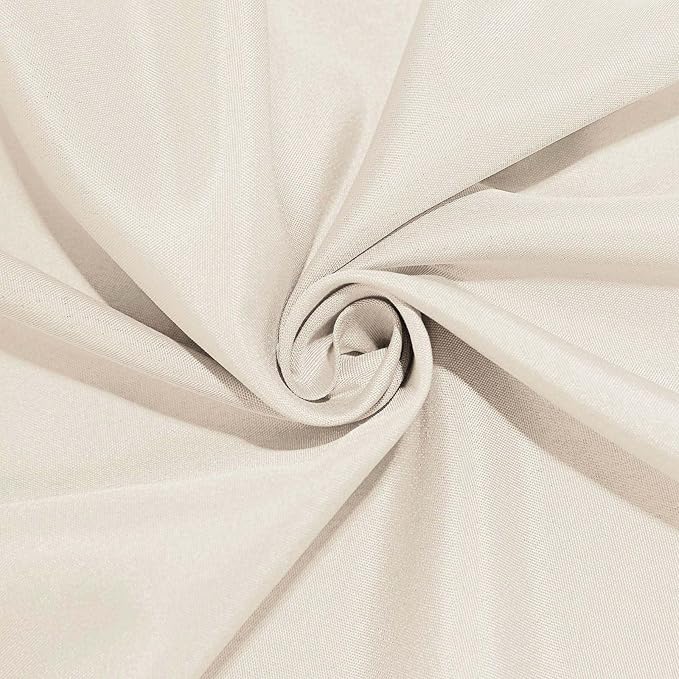Efavormart Round Tablecloth, 108 Inch Stain & Wrinkle Resistant Washable Table Cloth, Decorative Polyester Fabric Table Cover for Banquet, Wedding, Dining- Beige