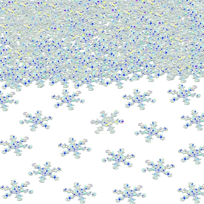 Confetti Snowflake Sequins Table Confetti Metallic Foil Sprinkles or DIY for Wedding Engagemetn Christamas New Year Theme Party Celebrations Favor(Snowflake Silver)