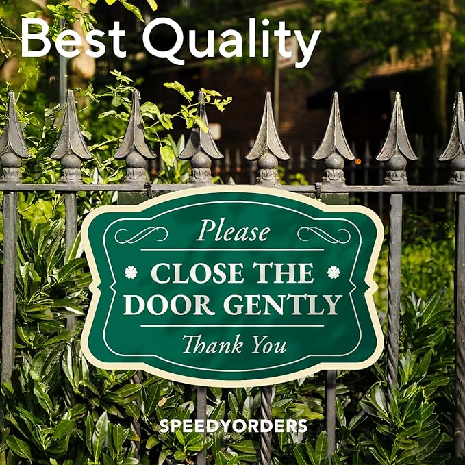 Personalized Aluminum Outdoor Metal Signs, Custom Green 14x10 Driveway Sign, Waterproof USA Made