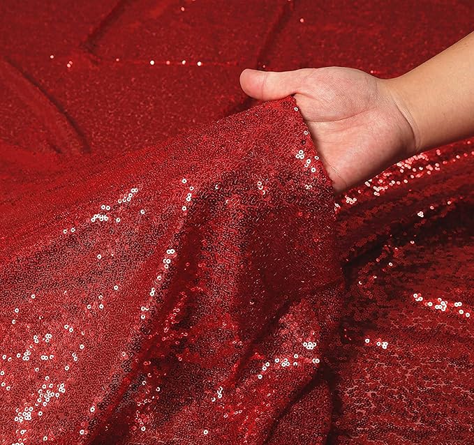 Red Sequin Backdrop Curtains 2 Panels 2FTx8FT Glitter Red Drapes Backdrops Sparkly Photo Backdrop Party Wedding Baby Shower Curtain Sparkle Photography Background