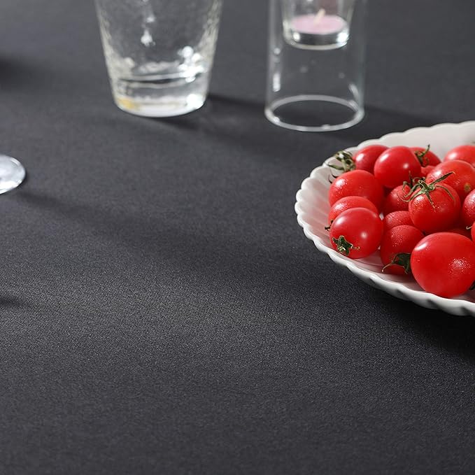 Rectangle Tablecloth 60x102 inch Washable Polyester Fabric Table Cloth for Wedding Party Dining Banquet Decoration（60x102, Black）