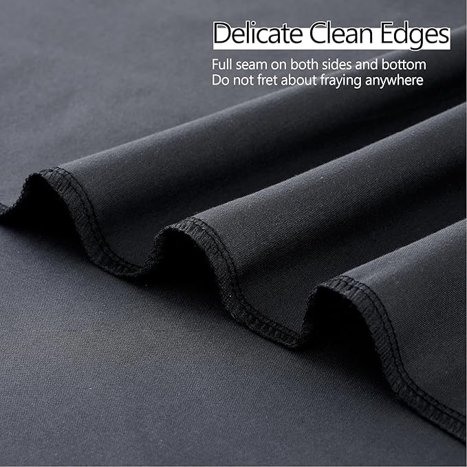 20ft x 10ft Thick Champagne Backdrop Curtains for Parties, 4 Panels 5ft x 10ft Non See Through Black Polyester Wedding Drapes Photo Backdrop for Birthday Party Graudation Photography Home Decor