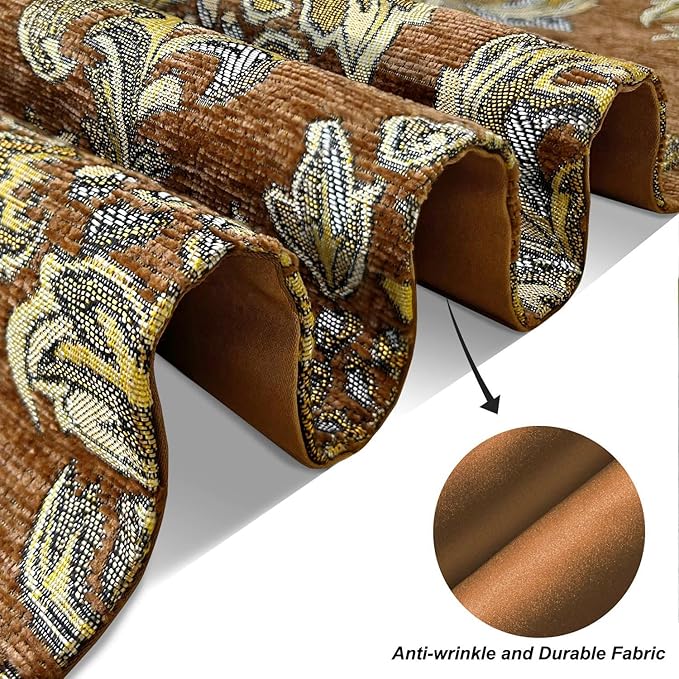 Gradient Sparkling Table Runner 120 inches Long Luxury Vintage Embroidered Caramel