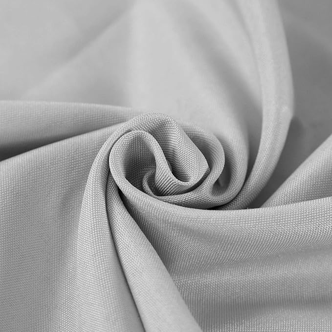 90 inch Round Tablecloth Washable Polyester Table Cloth Decorative Table Cover for Wedding Party Dining Banquet（90 inch,Silver）