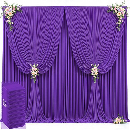 50ft x 12ft Purple Backdrop Curtains Wrinkle Free Backdrop Curtain for Wedding Parties Purple Fabric Backdrops Drapes Back Drop Cloth Bridal Shower Stage Curtains Wedding Decorations for Reception