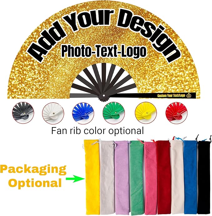 Custom Fans with Your Photo/Text - Personalized Folding Hand Fan for Line Dancing, Weddings, Parties | Decorative Gift for Women, Church Events & Dance Performances (5, 10 Inch)