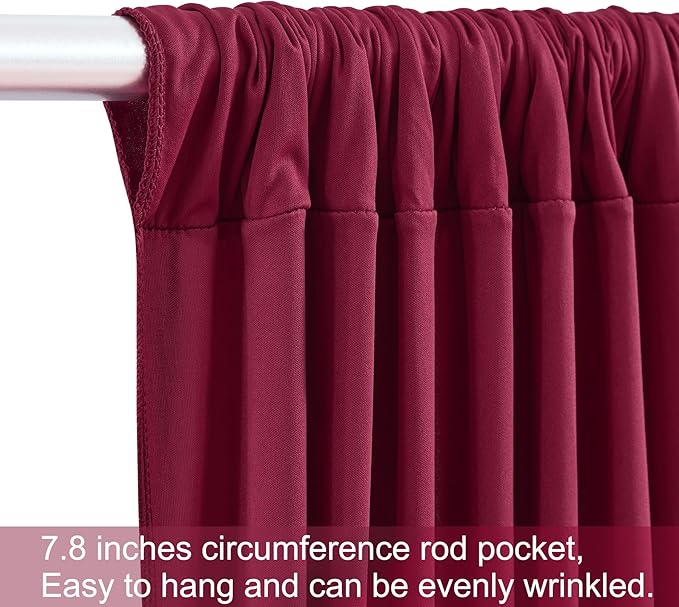 50ft x 12ft Burgundy Backdrop Curtains Wrinkle Free Backdrop Curtain for Wedding Parties Maroon Fabric Backdrops Drapes Back Drop Cloth Bridal Shower Stage Curtains Wedding Decorations for Reception