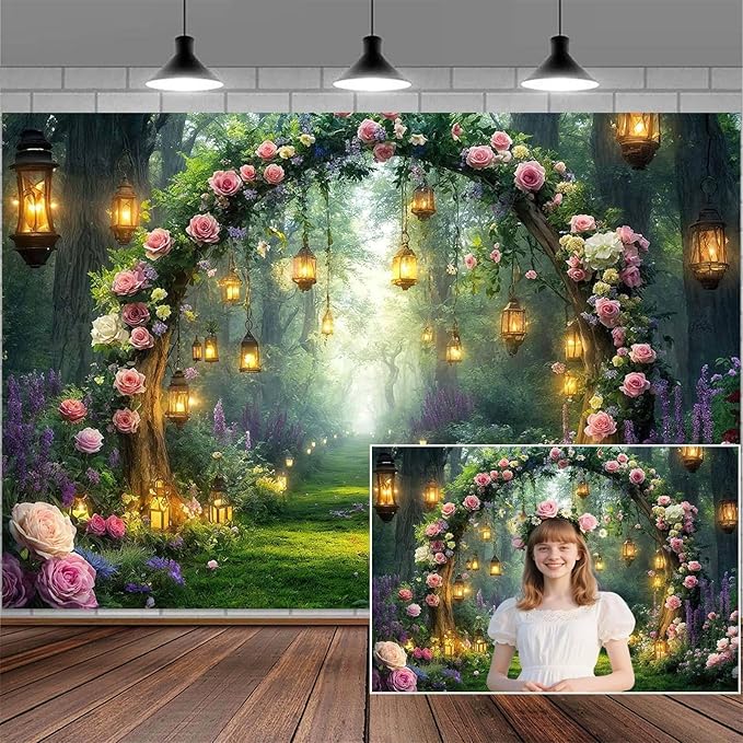 8x6ft Purple Flower Wedding Photography Backdrop Lavender Floral Wedding Bridal Photography Backdrop Anniversary Birthday Baby Shower Girl Party Banner Photo Booth Props Background Wall Decor