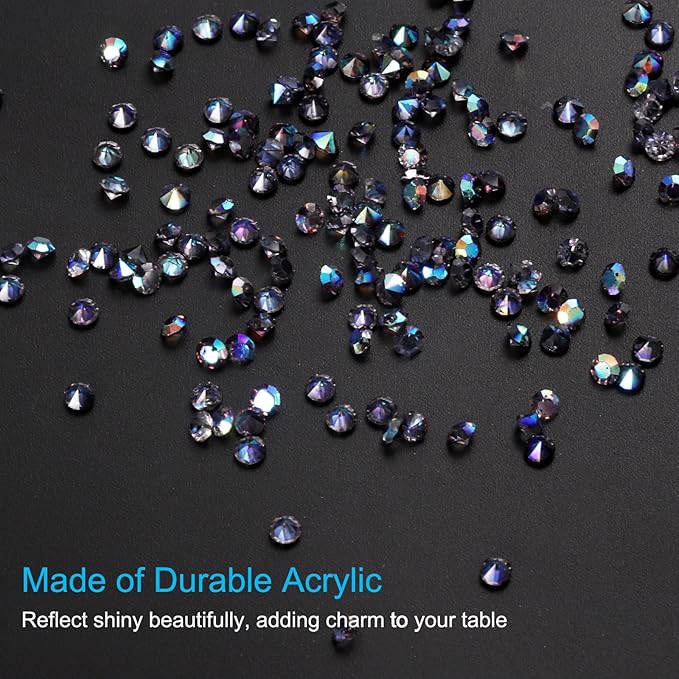 PATIKIL 14000Pcs Wedding Table Scatter Confetti Crystals 3mm Acrylic Diamonds Vase Fillers Gems for Table Centerpiece Decorations Bridal Shower Party, Navy Blue AB