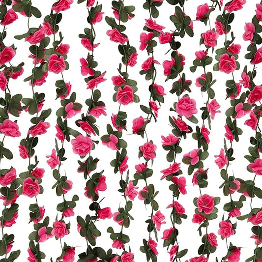 12 Pcs 99 Ft Flower Garland Rose Vines, Rose Garland for Decoration, Flower Vine for Room Table Birthday Wedding Party Garden Wall Decor