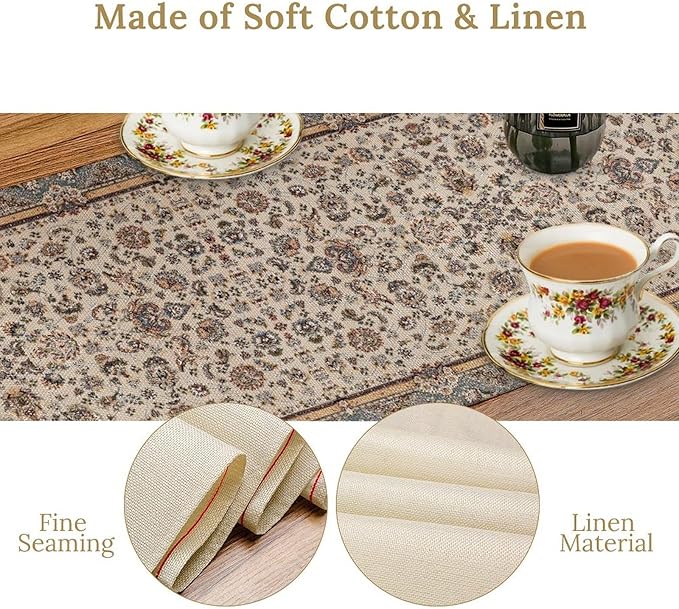 Farmhouse Vintage Flower Table Runner Morris Floral Farmhouse Rustic Coffee Kitchen Home Dining Party Table Decor 13x120in