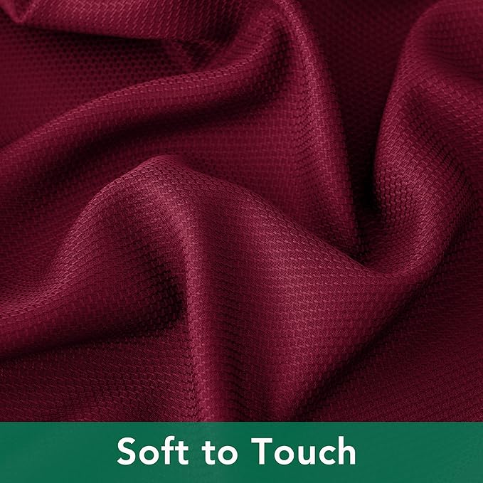 Biscaynebay Textured Fabric Christmas Square Table Cloth 60x60 Square, Burgundy Water Resistant Tablecloths for Dining, Kitchen, Wedding, Parties etc. Machine Washable