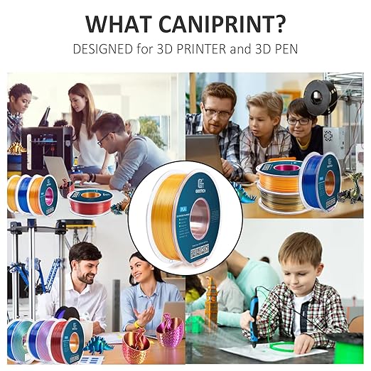 Geeetech 3D Printer Silk PLA Tri-Color Filament, Metal-Like Shiny Silk Filament 1.75mm 1kg (2.2lbs) Spool, Dimensional Accuracy +/- 0.02 mm, Tri-Color Gold Silver Copper