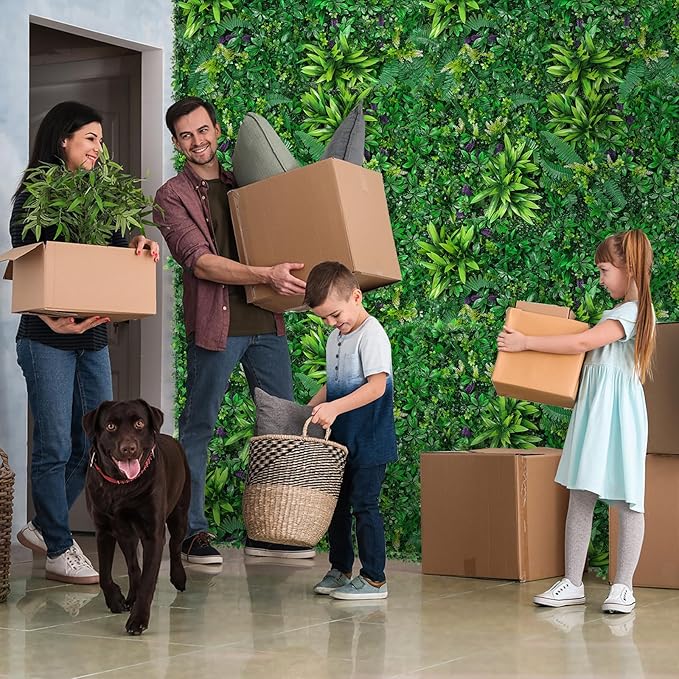Artificial Boxwood Panels, Grass Wall Panels 20"x20"(12pcs), Privacy Hedge Fence Screen with UV Protection, Fake Greenery Backdrop for Indoor Wedding and Outdoor Garden Backyard