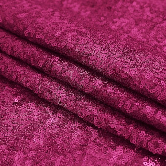 Sugargirl Fuchsia Sequin Backdrop Curtain 2 Panels 2FTx8FT Glitter Fuchsia Background Drapes Sparkle Photography Backdrop for Party Wedding Birthday Wall Decoration