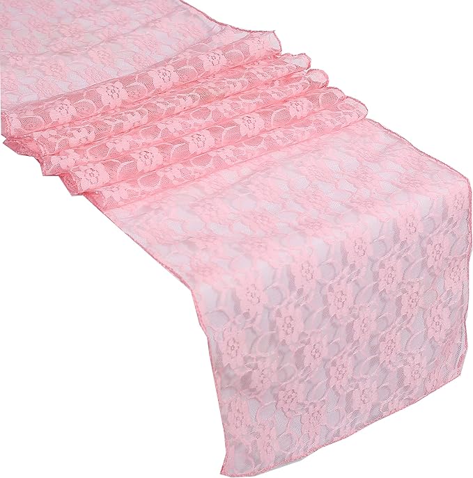 MDS Pack of 12 Wedding 12 x 108 inches Satin Table Runner for Wedding, Decorations for Birthday Parties, Banquets, Graduations, Engagements, Runners fit Rectangle, Round Table- Blush Pink