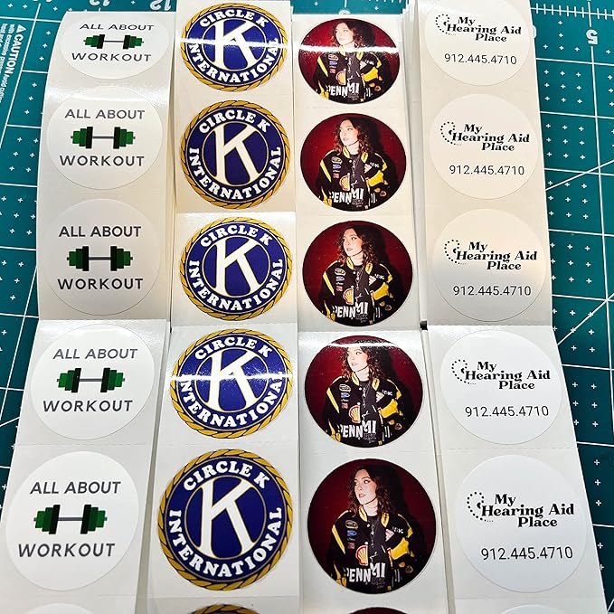 150 Custom Circle/Square BOPP Roll Labels- Personalized Stickers for Business Logo, Party, Wedding Favor, Baby Shower-Any Design Text + Image, Matte/Gloss Finish (2 Inch Circle)