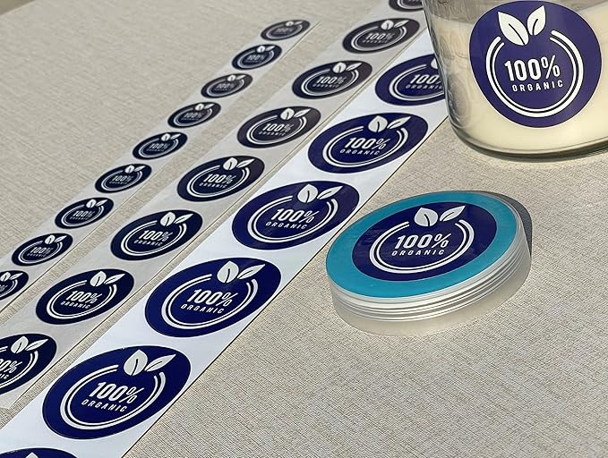 Custom Stickers Label Rolls, Build Your Own Stickers/Labels Any Design Premium Gloss BOPP Custom Sticker, Personalized Stickers for Business Logo, Custom Printed Sticker Labels 50+ (2.5 Inch Circle)