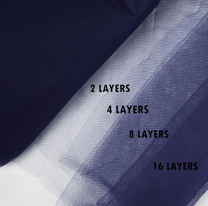 Craft And Party, Navy Blue Fabric Tulle Roll 54 Inch by 40 Yards (120 ft) Fabric Tulle Bolt for DIY Tutu Skirt, Wedding and Decoration (Navy Blue)