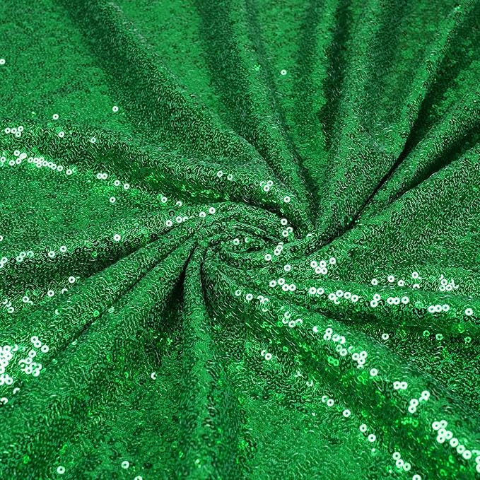 SquarePie Sequin Tablecloth 50 x 72 Inch Green Sparkly Table Cloth for Christmas Party Decoration