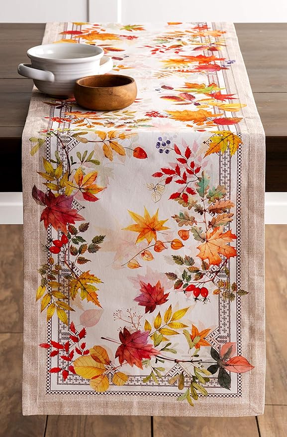 Maison d' Hermine Table Runner 100% Cotton Single Layer Table Runners 36 inches Long for Thanksgiving Christmas Decorations Home Kitchen Dining Party Wedding (Amarante, 14.5" x 36")