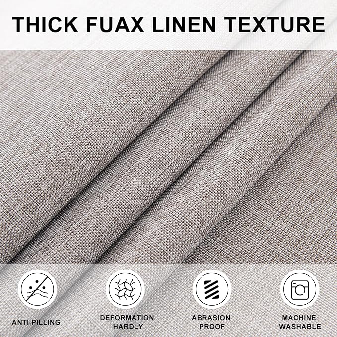 Hiasan Round Linen Tablecloth 30 Inch - Wrinkle and Stain Resistant Washable Polyester Fabric Table Cloth for Dining Room Kitchen Party, Stone