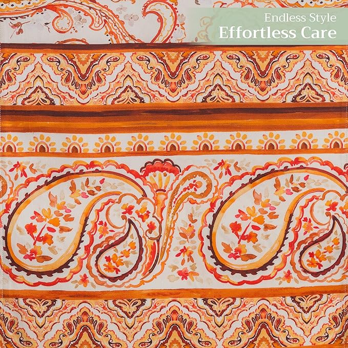 Maison d' Hermine Table Runner 100% Cotton Double Layer Table Runners 108 inches Long for Thanksgiving Christmas Decorations Home Kitchen Dining Party Wedding (Palatial Paisley, 14.5" x 108")