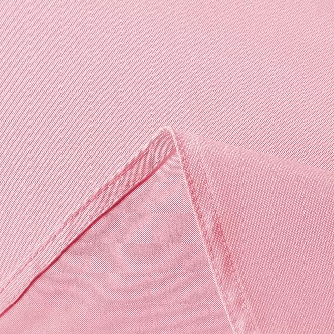 sancua Round Tablecloth - 70 Inch - Water Resistant Spill Proof Washable Polyester Table Cloth Decorative Fabric Table Cover for Dining Tables, Buffet Parties and Camping, Pink