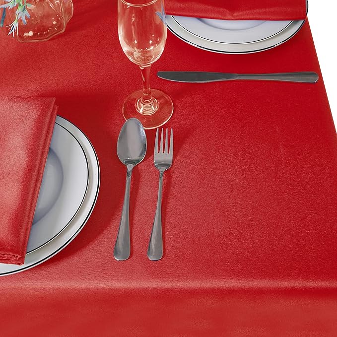Cupuamon Square Tablecloth 52x52 inch Washable Polyester Fabric Table Cloth for Wedding Party Dining Banquet Decoration（52x52,Red）