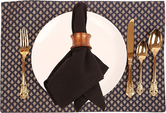 Beautifully Handcrafted Natural Wood Large Size Party Dining Table Napkin Holders in Natural Tone. (Set of 6).