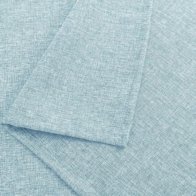 Hiasan Faux Linen Square Tablecloth - Wrinkle and Stain Resistant Washable Table Cloth for Kitchen Dining Room Holiday Table Cover for Dinner, Lux Slate Blue, 70 x 70 Inch