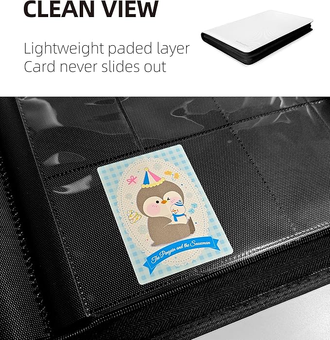 16 Pockets Premium Card Binder 1024 Cards Trading Card Binders Side Load Card Storage Display Album(16 Pocket 1024 Card Slot,White)