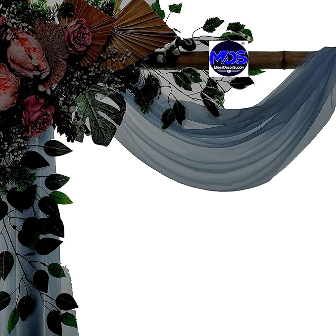 MDS Halloween Chiffon Draping Fabric - 1 Panel, 30" Wide x 75ft Long - Sheer Spooky Arbor & Canopy Drapery for Haunted House Backdrops, Party Ceilings, DIY Costumes & Themed Events - Dusty Blue