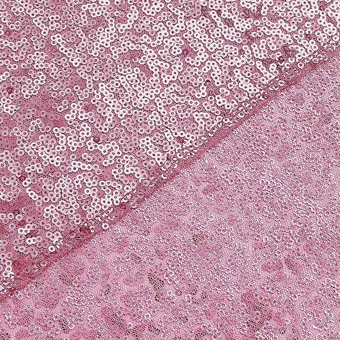 Sugargirl Pink Sequin Backdrop Curtain 4 Panels 2FTx8FT Glitter Pink Background Drapes Sparkle Photography Backdrop for Party Wedding Birthday Wall Decoration
