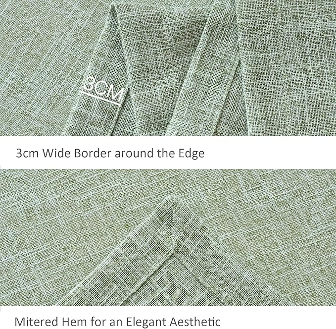 maxmill Flaxy Faux Linen Tablecloth with 2-Tone Slubby Yarn Textured Weaves Wrinkle Resistant Anti-Shrink Soft Table Cloth for Kitchen Dining Restaurant Tabletop Rectangle 60 x 120 Inch Sage
