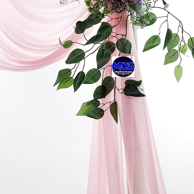 MDS Halloween Chiffon Draping Fabric - 1 Panel, 30" Wide x 30ft Long - Sheer Spooky Arbor & Canopy Drapery for Haunted House Backdrops, Party Ceilings, DIY Costumes & Themed Events - Blush Pink