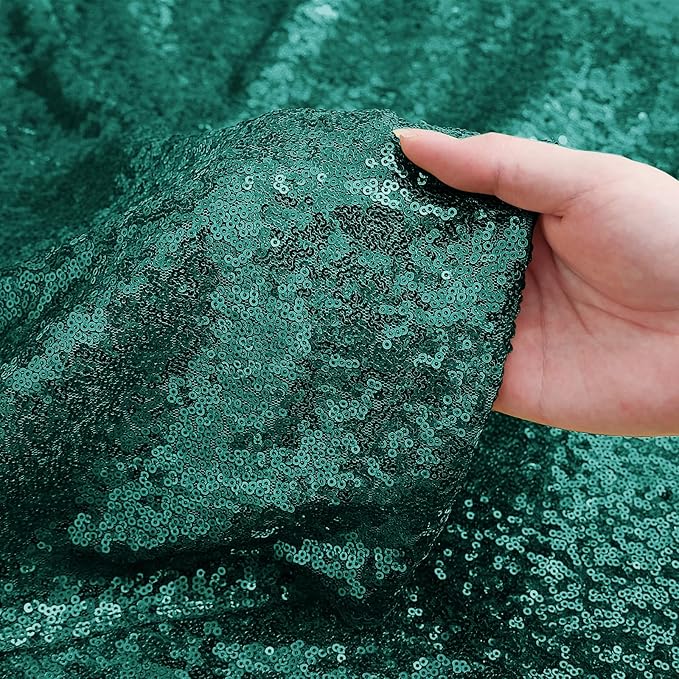 Sugargirl Dark Green Sequin Backdrop Curtain 4 Panels 2FTx8FT Glitter Dark Green Background Drapes Sparkle Photography Backdrop for Party Wedding Birthday Wall Decoration