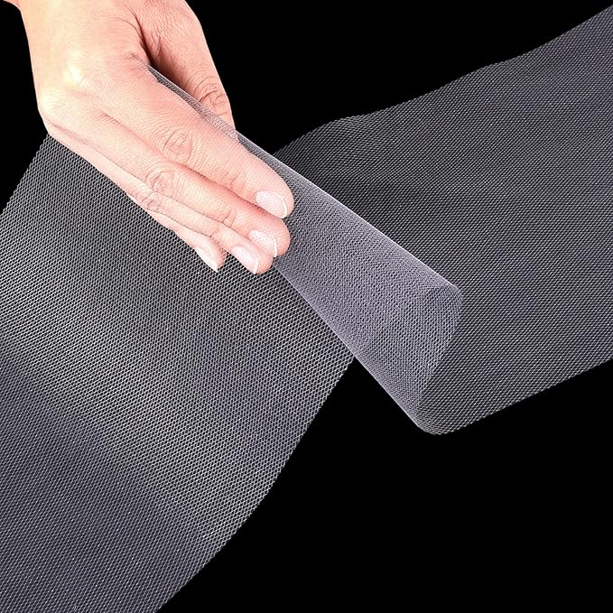Tulle Fabric Roll, 6” by 200 Yards (600FT) Tulle Organza Fabric Spool for DIY Tutu Skirt Baby Shower Decor Wedding Backdrop Crafts Birthday Party Supplies (Grey)