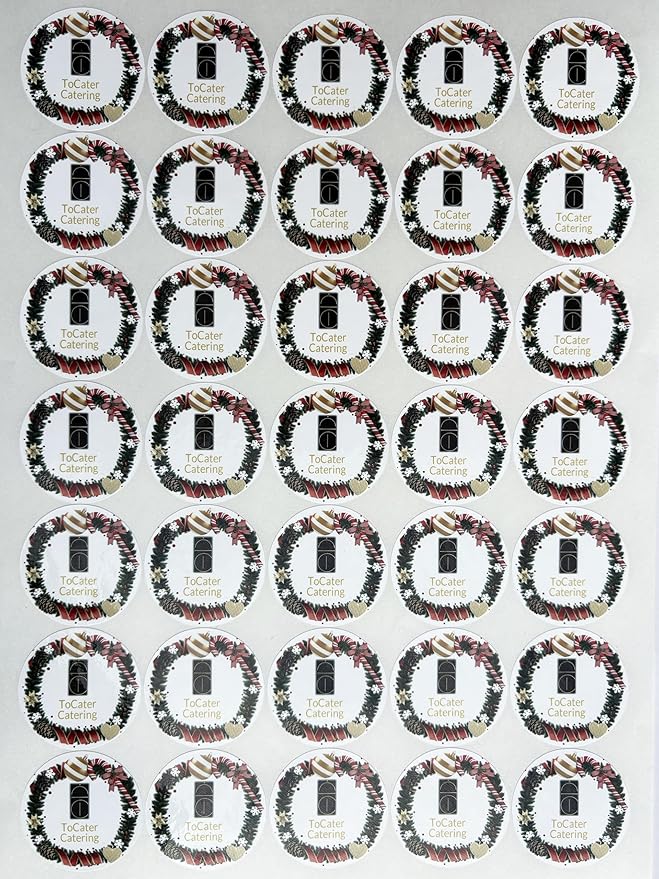 Premium Custom Stickers Labels - Personalized Stickers for Businesses Logo and Name. Birthday Pets and Label Product Boxes Wedding Favors Waterproof Labels (wreath 21, 2 inch)