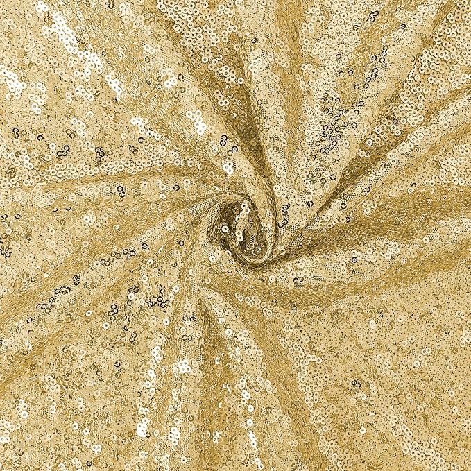 OQSQ Gold Sequin Tablecloth - 60x102 inch, Glitter Tablecloth, Sparkle Sequence Table Cover for Wedding,Birthday Party,Bridal Shower Decorations