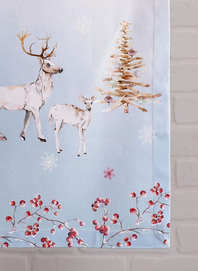 Maison d' Hermine Table Runner 100% Cotton Single Layer Table Runners 48 inches Long for Thanksgiving Christmas Decorations Home Kitchen Dining Party Wedding (Fairy Tale Forest, 14.5" x 48")