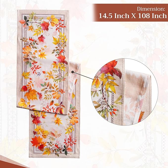 Maison d' Hermine Table Runner 100% Cotton Double Layer Table Runners 108 inches Long for Thanksgiving Christmas Decorations Home Kitchen Dining Party Wedding (Amarante, 14.5" x 108")