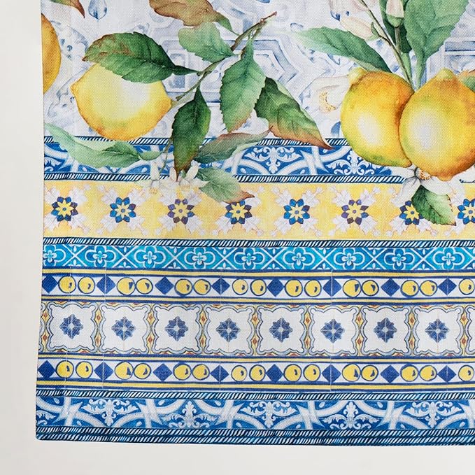 Maison d' Hermine Table Runner 100% Cotton Single Layer Table Runners 108 inches Long Decorative for Home Kitchen Dining Party Baby Shower Wedding Bridal Shower Spring Summer (Citrus, 14.50" x 108")