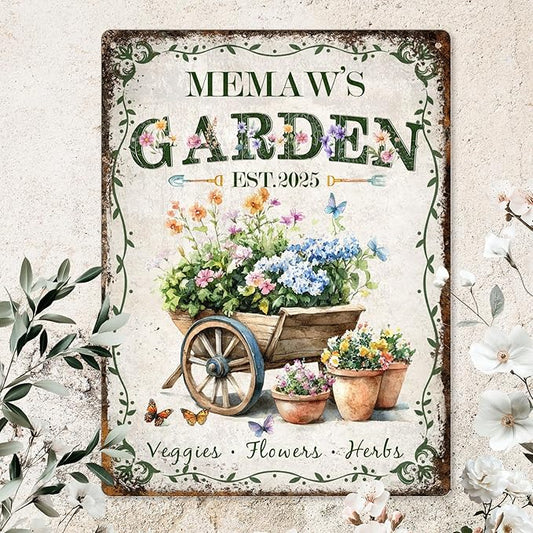 Custom Sign, Personalized Metal Signs, Customize for Office, Business, Workplace, Office, Home, Delivery Signs, Metal Sign With Your Own Image, Text,Photo, Pets, Kids Art Made in USA (Garden 04)