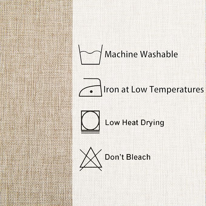 Hiasan Faux Linen Rectangle Tablecloth - Wrinkle and Stain Resistant Washable Table Cloth for Kitchen Dining Room Holiday Table Cover for Party Dinner, Beige, 52 x 70 Inch