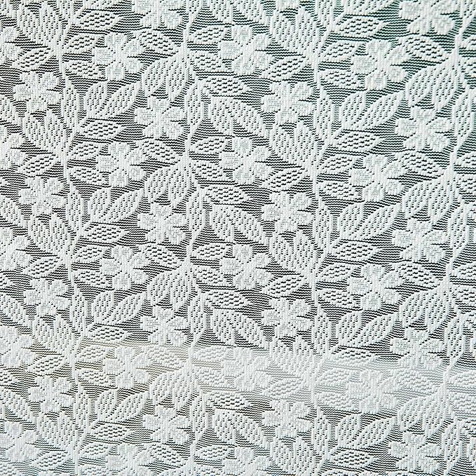 Lace Tablecloth Leaf Pattern Warp Knitting Fabric Solid White Rectangle/Oblong Table Cover for Kitchen Dining Farmhouse Wedding Party Decor Ivory, 55x84 Inch