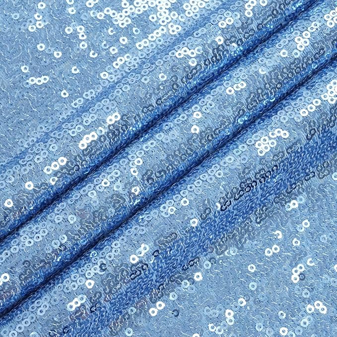 Eternal Beauty Baby Blue Sequin Backdrop, 10x10 Ft Glitter Background Curtains for Shimmer Photography Party Wedding Birthday Back Drop Decor