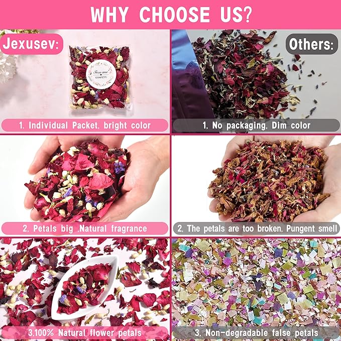 20 Pack Prefilled Confetti Packets,Biodegradable Flower Petals, Real Dried Flower Petals Individual Packing Rose Petals Wedding Send Off Ideas (Yellow Red Rose)