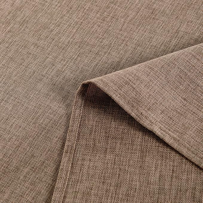 Hiasan Faux Linen Rectangle Tablecloth - Wrinkle and Stain Resistant Washable Table Cloth for Kitchen Dining Room Holiday Table Cover for Party Dinner, Khaki, 60 x 102 Inch